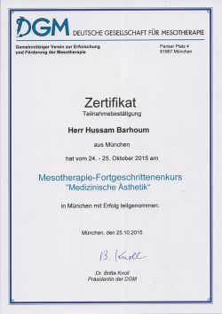 AestheticMeso Urkunde
