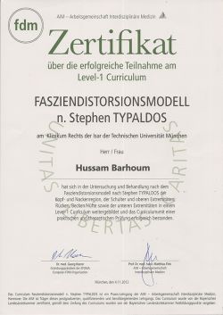 OsteoFDM Urkunde