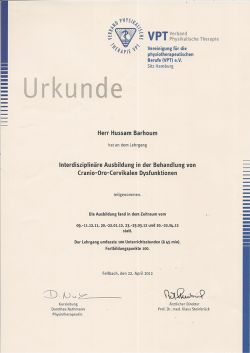 Osteo CMD Urkunde